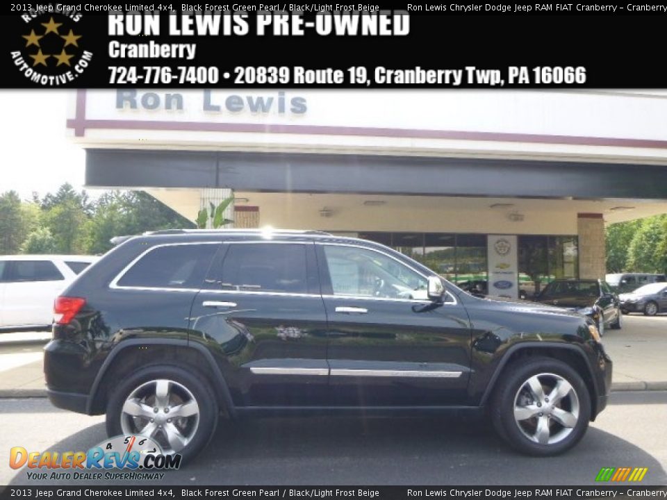 2013 Jeep Grand Cherokee Limited 4x4 Black Forest Green Pearl / Black/Light Frost Beige Photo #1