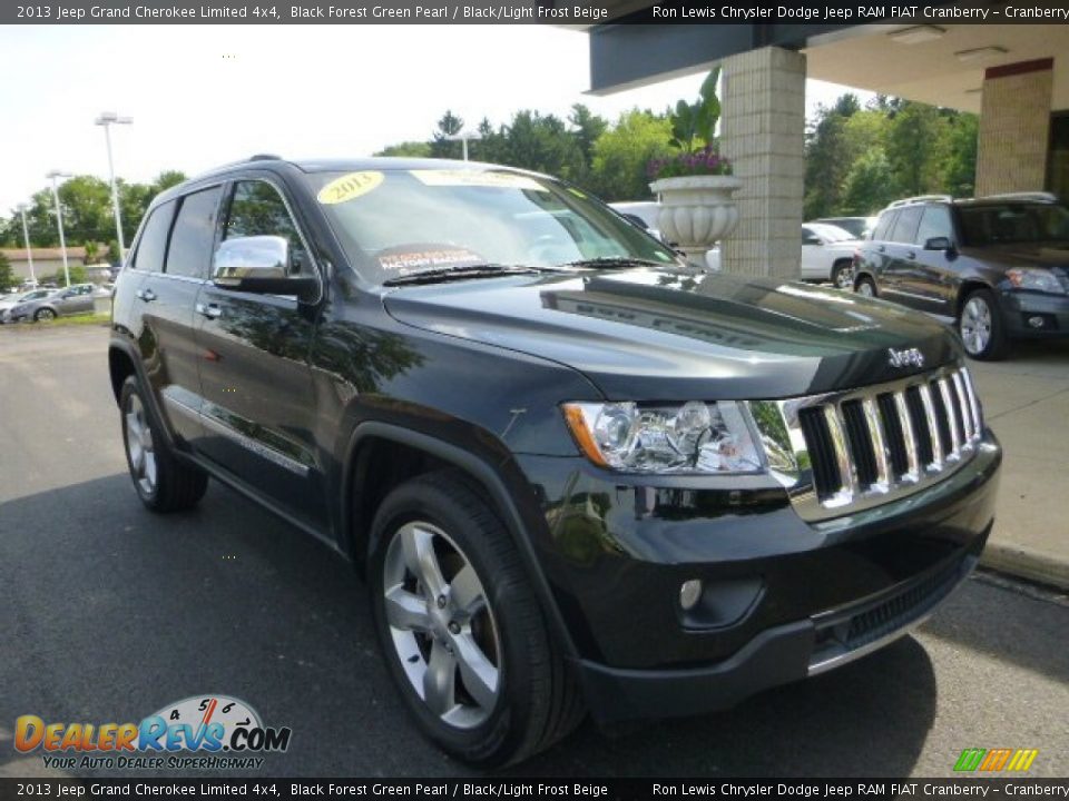 2013 Jeep Grand Cherokee Limited 4x4 Black Forest Green Pearl / Black/Light Frost Beige Photo #3