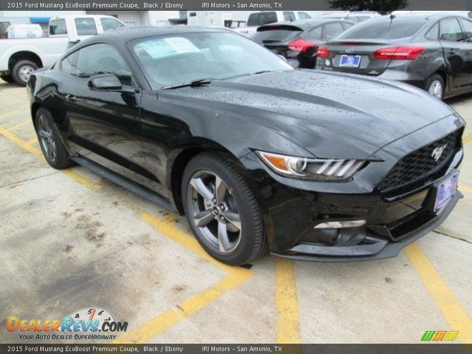 2015 Ford Mustang EcoBoost Premium Coupe Black / Ebony Photo #1