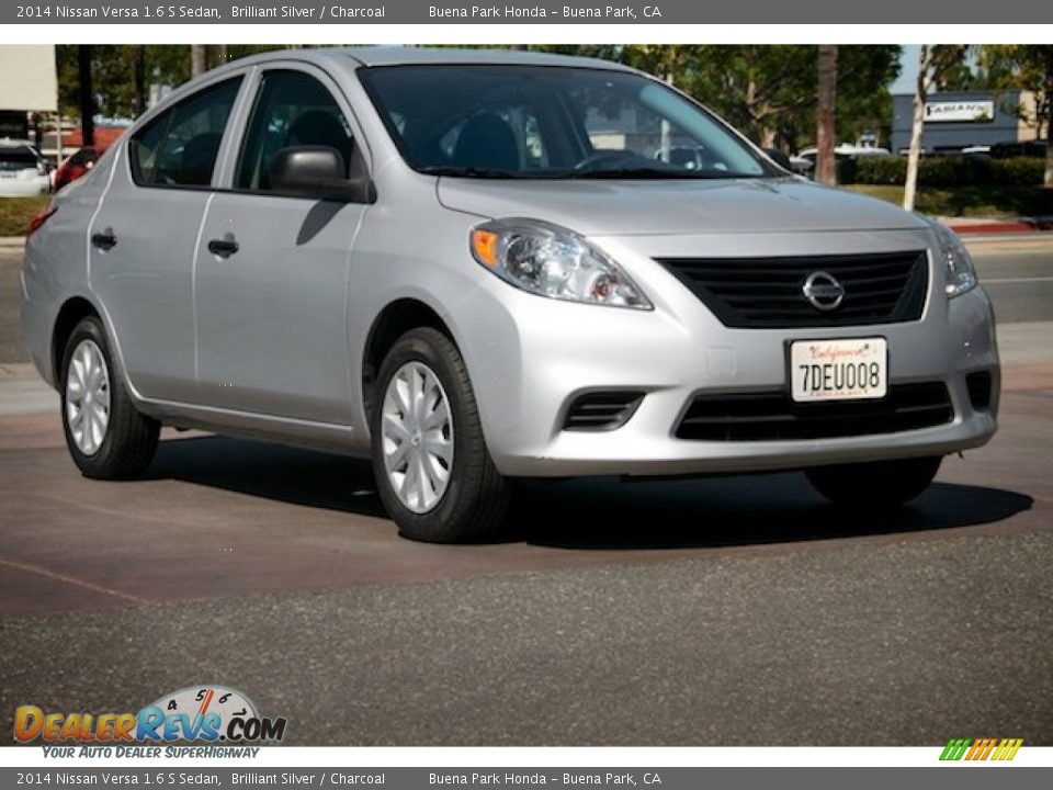 2014 Nissan Versa 1.6 S Sedan Brilliant Silver / Charcoal Photo #1