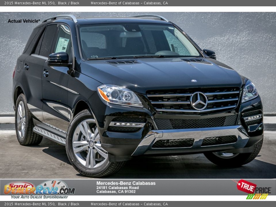 2015 Mercedes-Benz ML 350 Black / Black Photo #1