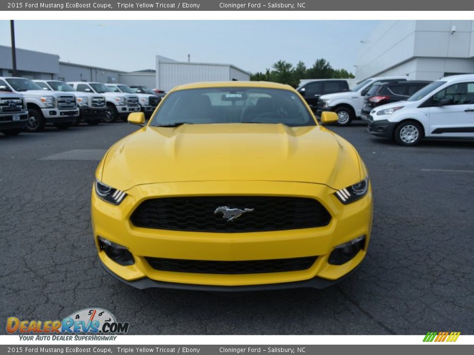 2015 Ford Mustang EcoBoost Coupe Triple Yellow Tricoat / Ebony Photo #4