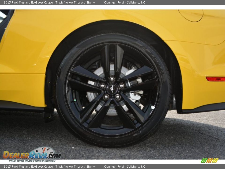 2015 Ford Mustang EcoBoost Coupe Triple Yellow Tricoat / Ebony Photo #5