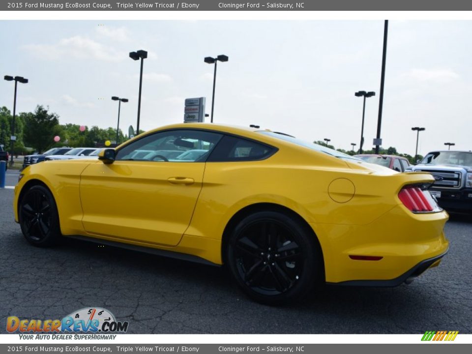 2015 Ford Mustang EcoBoost Coupe Triple Yellow Tricoat / Ebony Photo #22