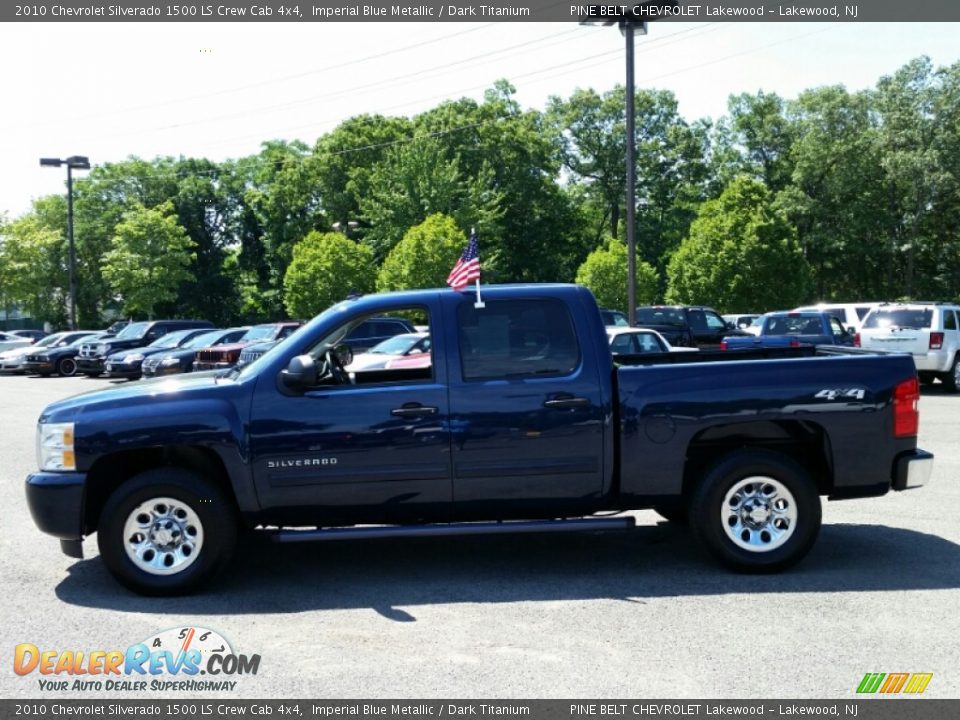 2010 Chevrolet Silverado 1500 LS Crew Cab 4x4 Imperial Blue Metallic / Dark Titanium Photo #12