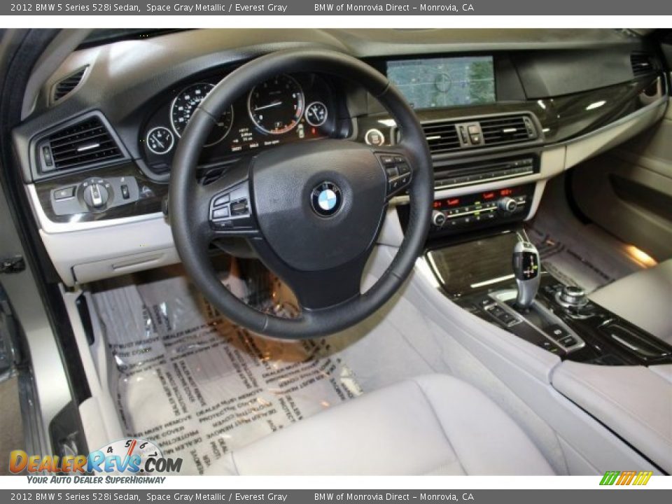 2012 BMW 5 Series 528i Sedan Space Gray Metallic / Everest Gray Photo #9