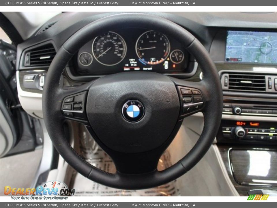 2012 BMW 5 Series 528i Sedan Space Gray Metallic / Everest Gray Photo #24
