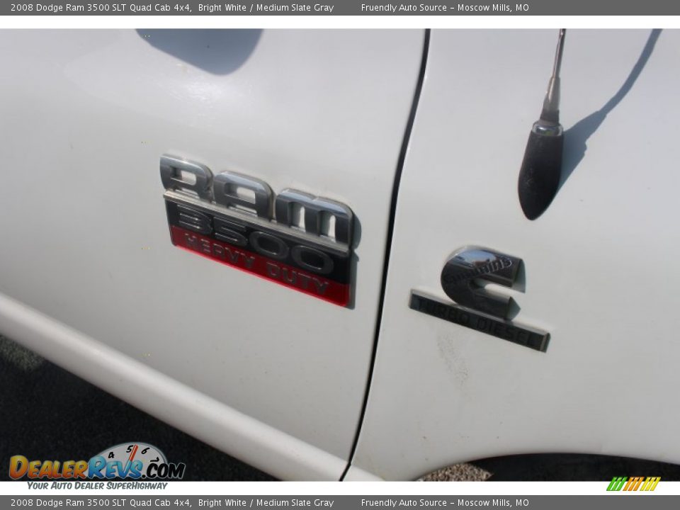 2008 Dodge Ram 3500 SLT Quad Cab 4x4 Bright White / Medium Slate Gray Photo #2