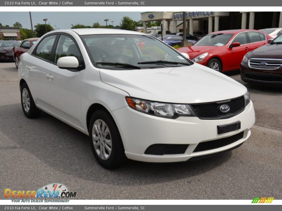 2010 Kia Forte LX Clear White / Coffee Photo #1