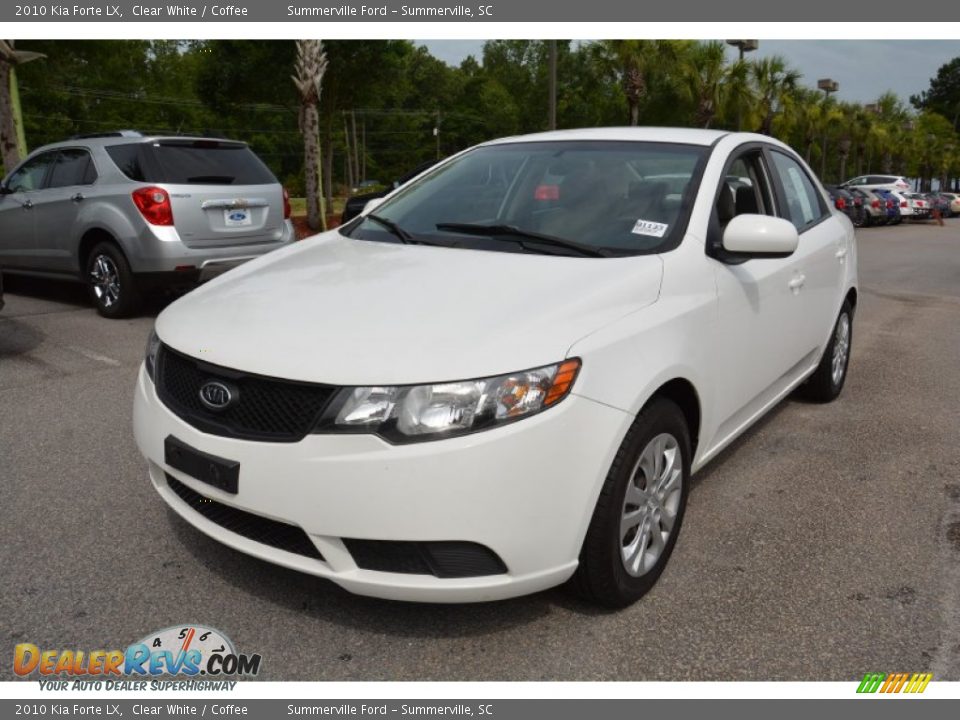 2010 Kia Forte LX Clear White / Coffee Photo #2