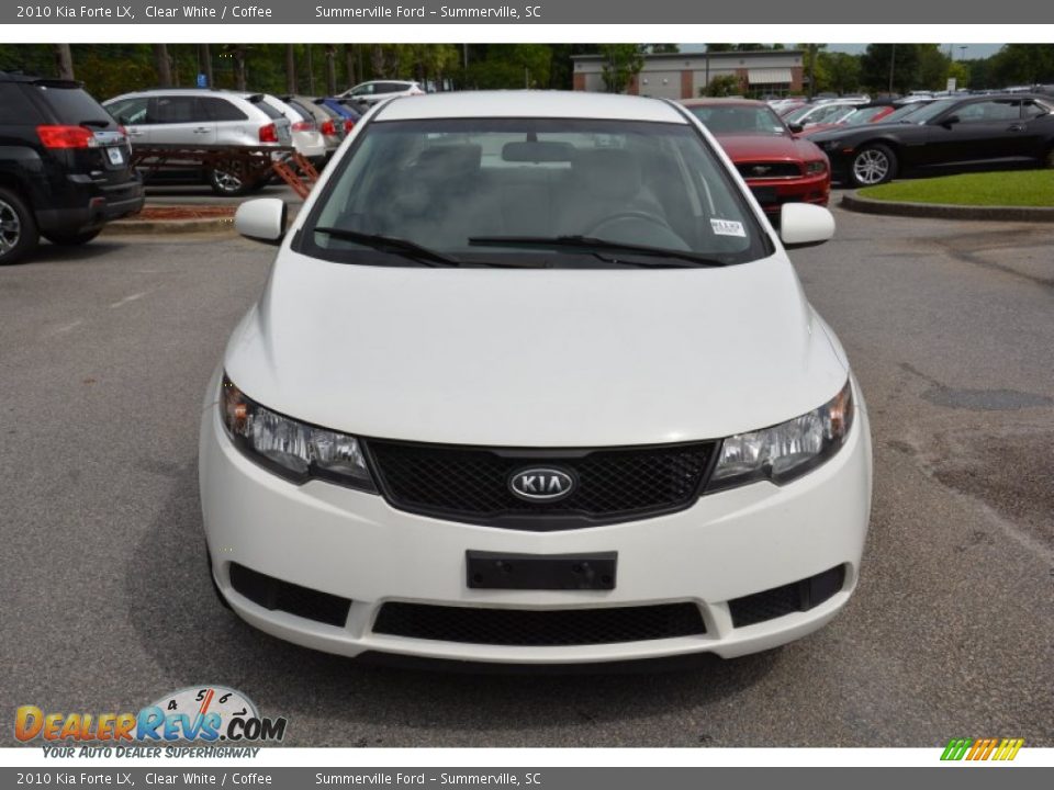 2010 Kia Forte LX Clear White / Coffee Photo #3