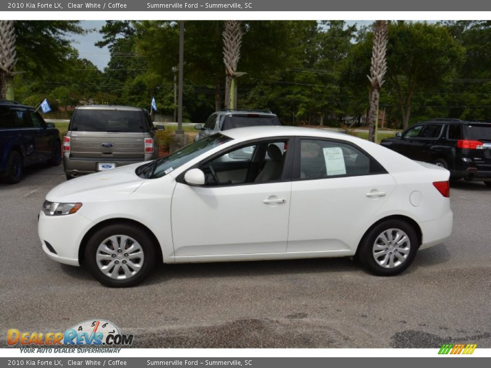 2010 Kia Forte LX Clear White / Coffee Photo #8
