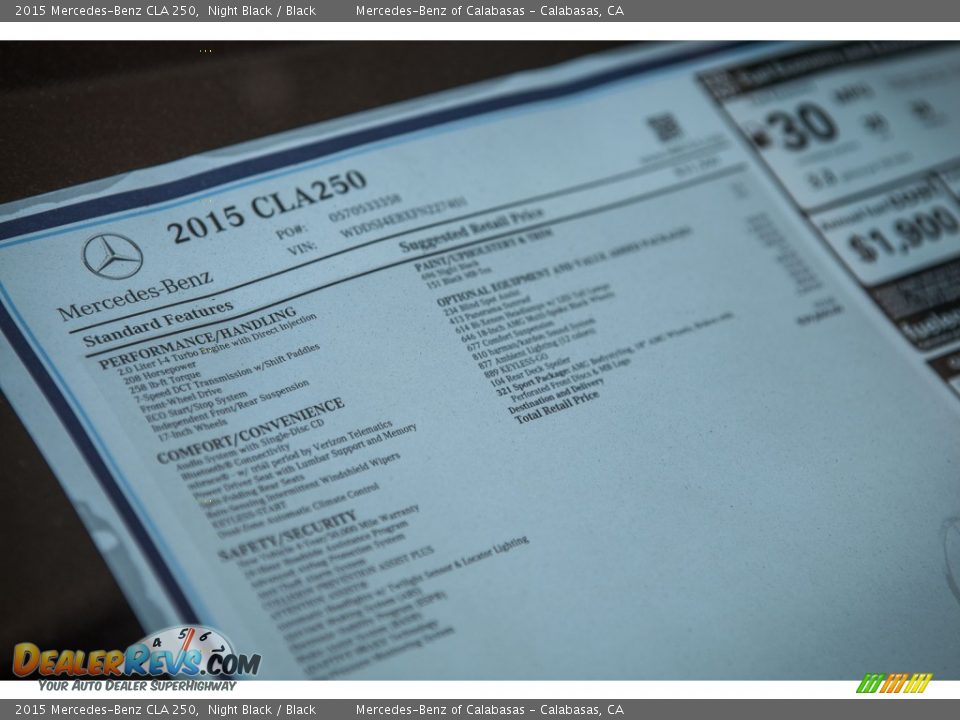 2015 Mercedes-Benz CLA 250 Night Black / Black Photo #11
