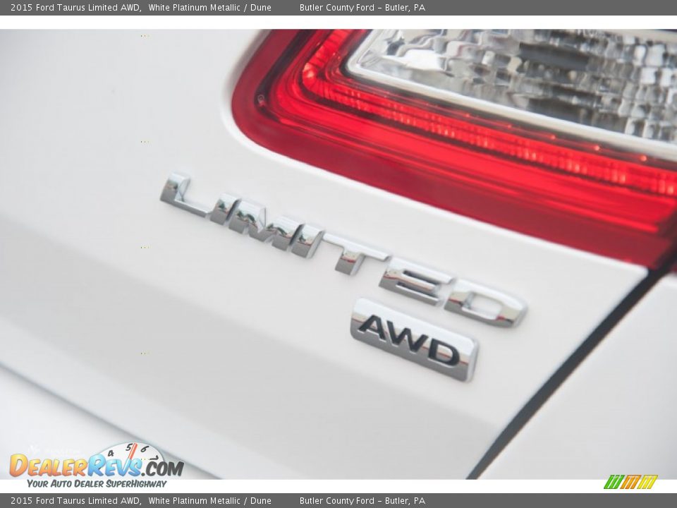 2015 Ford Taurus Limited AWD White Platinum Metallic / Dune Photo #11