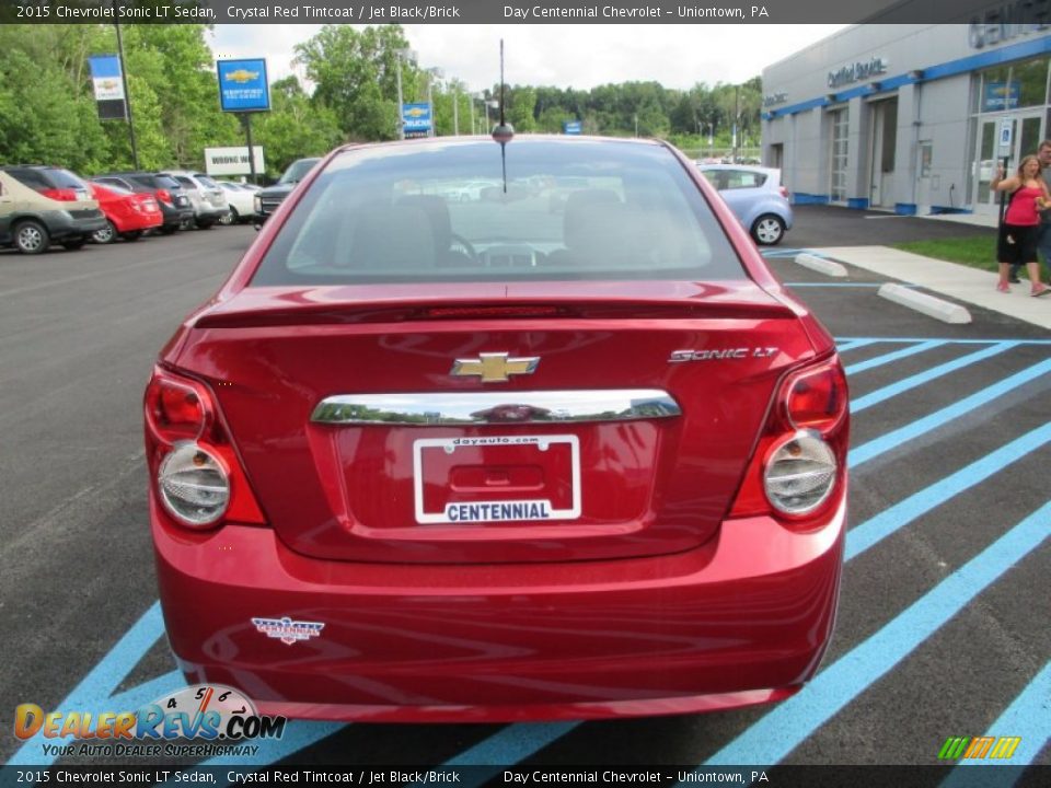 2015 Chevrolet Sonic LT Sedan Crystal Red Tintcoat / Jet Black/Brick Photo #5