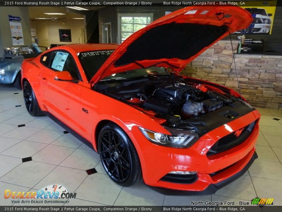 2015 Ford Mustang Roush Stage 1 Pettys Garage Coupe Competition Orange / Ebony Photo #1