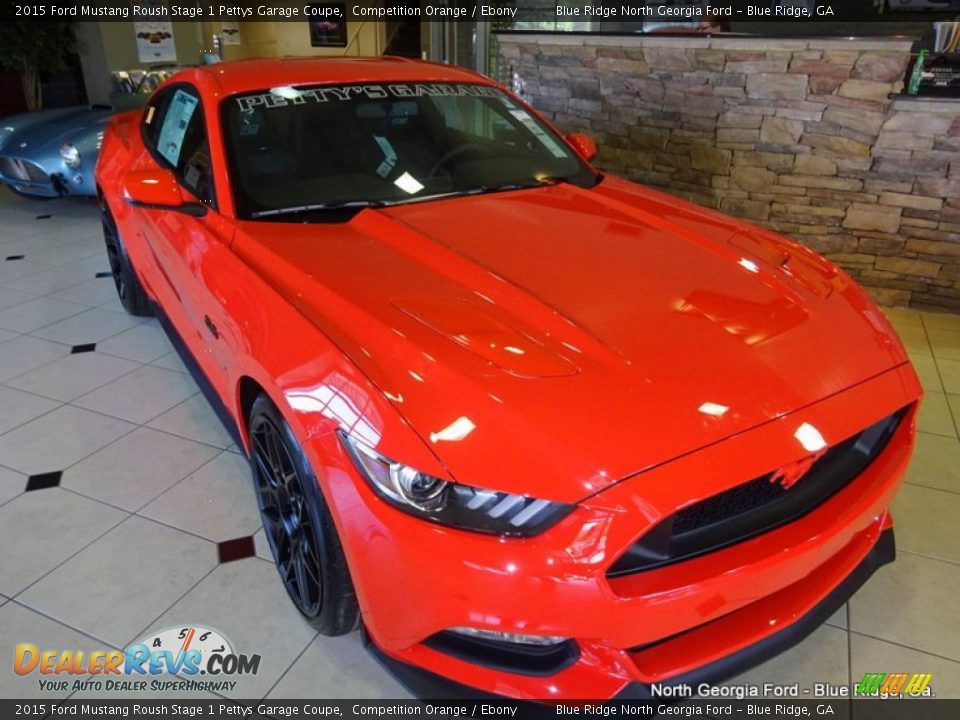 2015 Ford Mustang Roush Stage 1 Pettys Garage Coupe Competition Orange / Ebony Photo #8