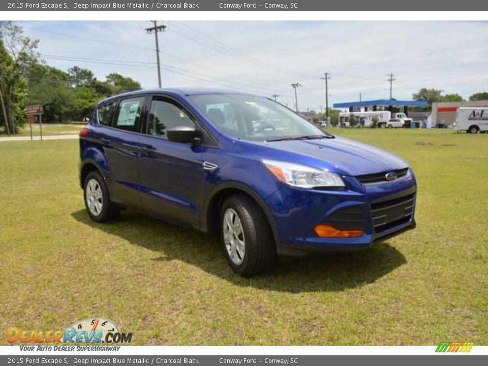 2015 Ford Escape S Deep Impact Blue Metallic / Charcoal Black Photo #3