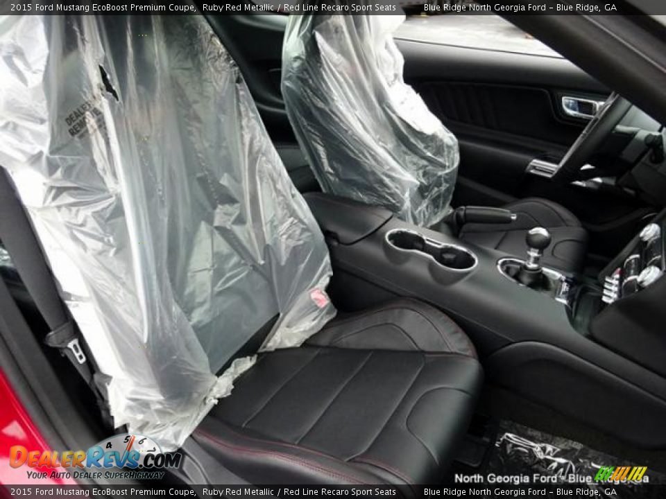 2015 Ford Mustang EcoBoost Premium Coupe Ruby Red Metallic / Red Line Recaro Sport Seats Photo #15