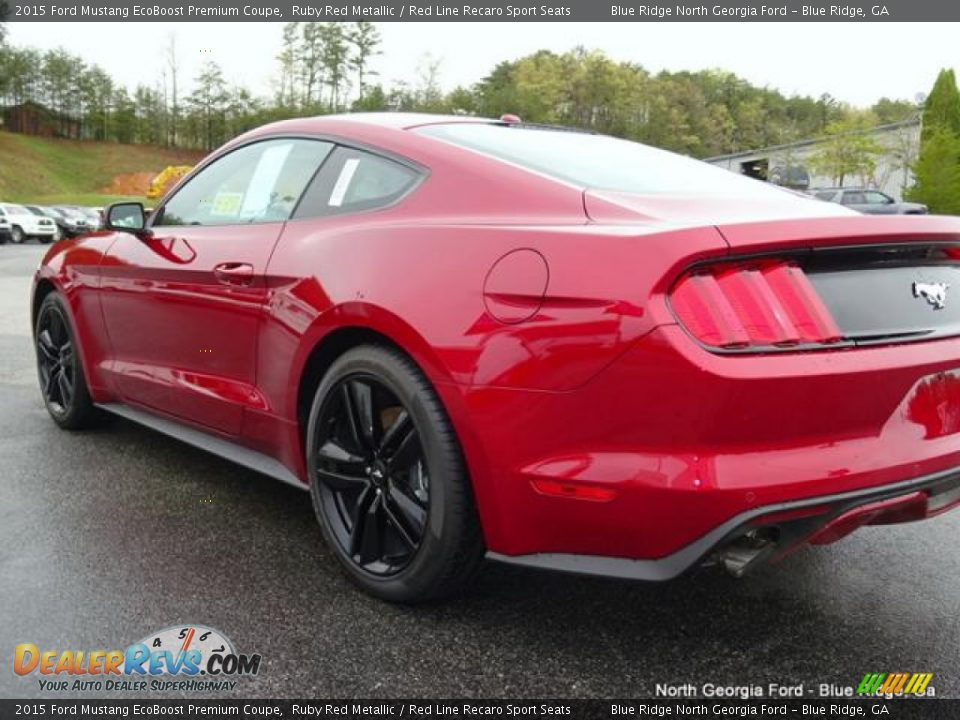 2015 Ford Mustang EcoBoost Premium Coupe Ruby Red Metallic / Red Line Recaro Sport Seats Photo #32