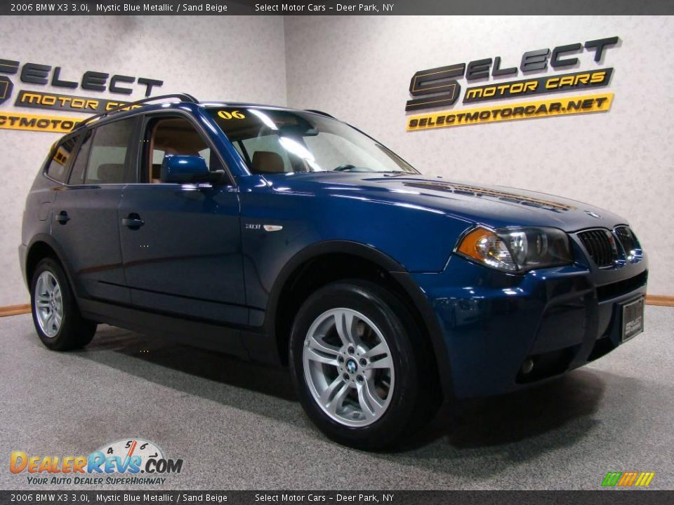 2006 BMW X3 3.0i Mystic Blue Metallic / Sand Beige Photo #3