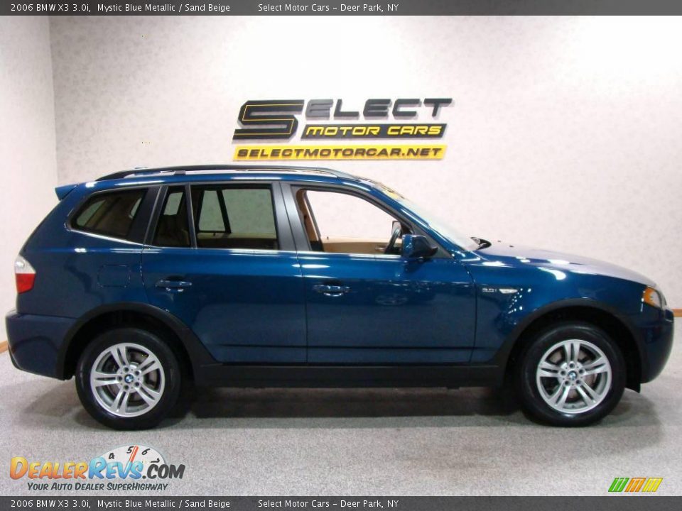 2006 BMW X3 3.0i Mystic Blue Metallic / Sand Beige Photo #4