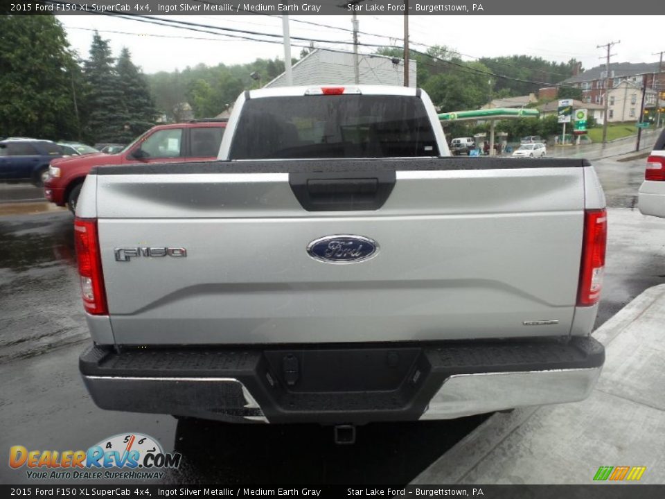 2015 Ford F150 XL SuperCab 4x4 Ingot Silver Metallic / Medium Earth Gray Photo #4