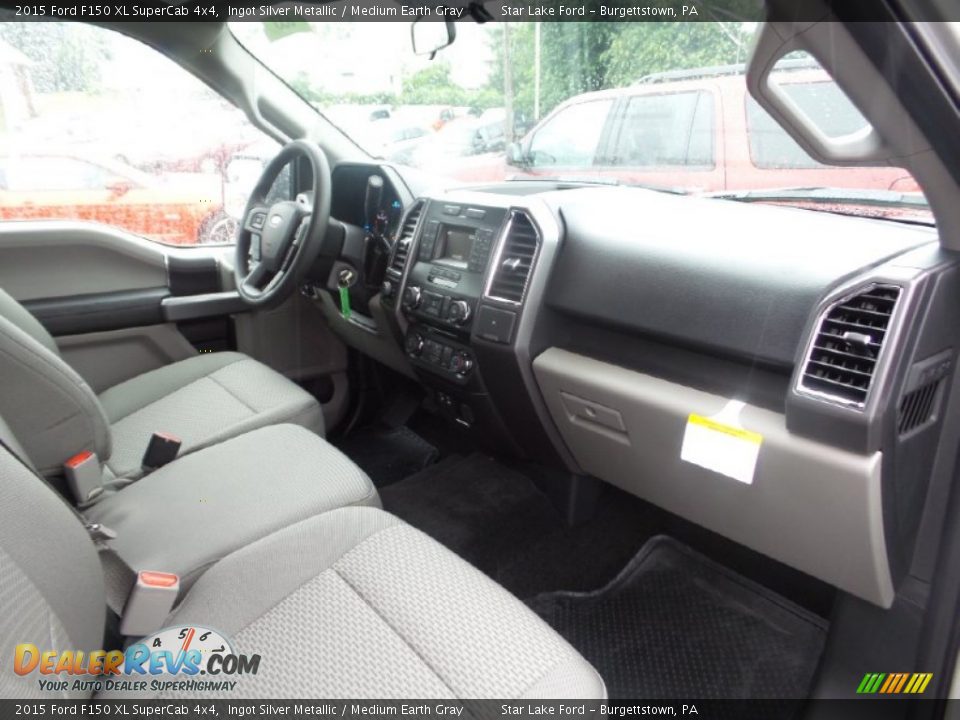 2015 Ford F150 XL SuperCab 4x4 Ingot Silver Metallic / Medium Earth Gray Photo #8