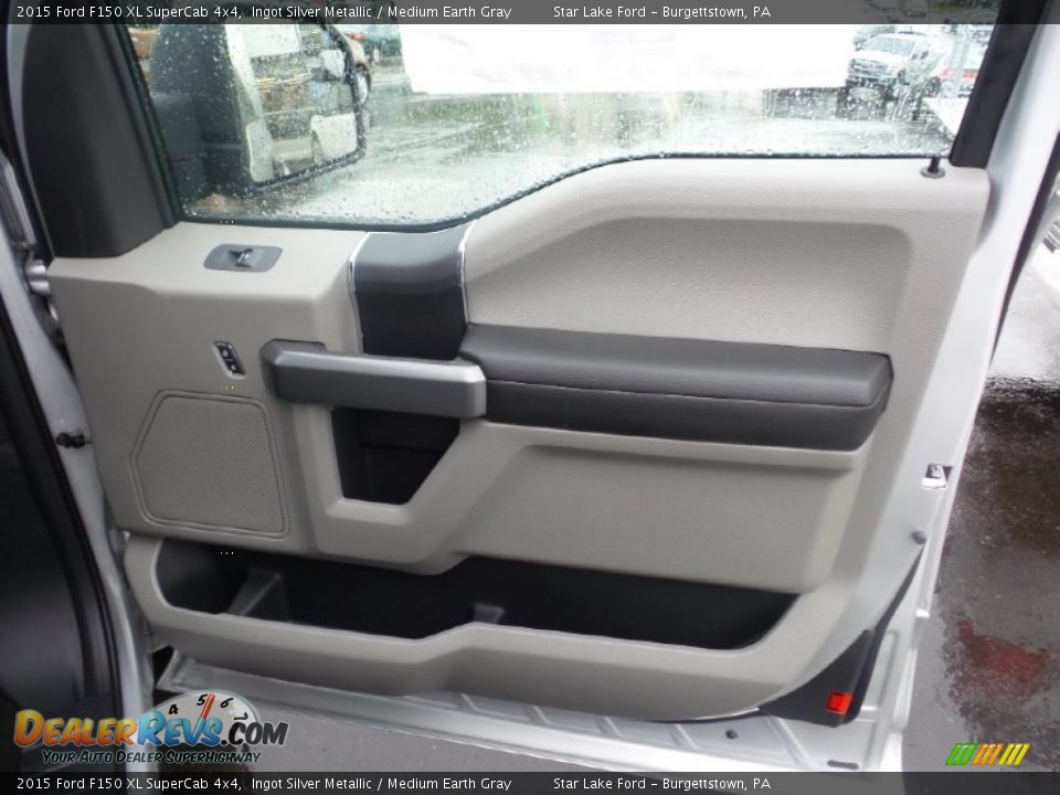 2015 Ford F150 XL SuperCab 4x4 Ingot Silver Metallic / Medium Earth Gray Photo #9