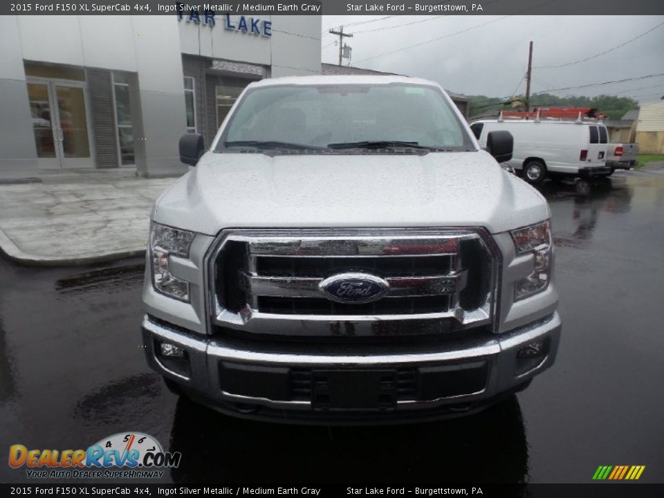 2015 Ford F150 XL SuperCab 4x4 Ingot Silver Metallic / Medium Earth Gray Photo #11