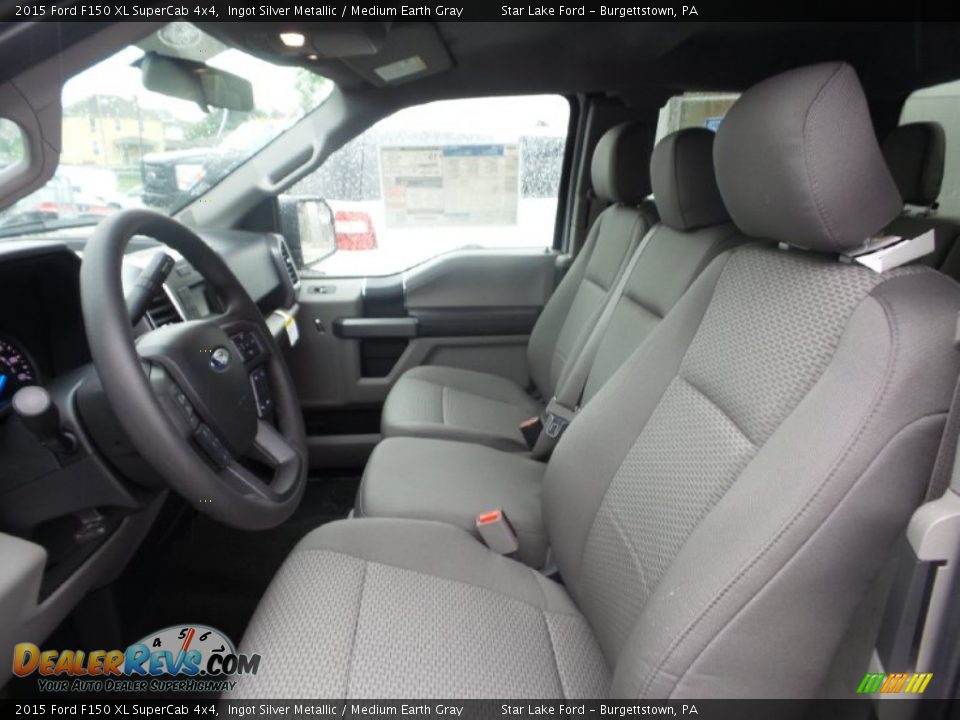 2015 Ford F150 XL SuperCab 4x4 Ingot Silver Metallic / Medium Earth Gray Photo #12