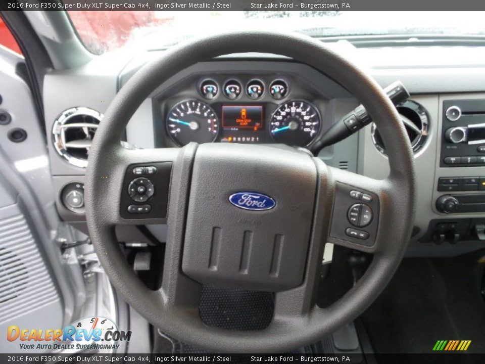2016 Ford F350 Super Duty XLT Super Cab 4x4 Steering Wheel Photo #18