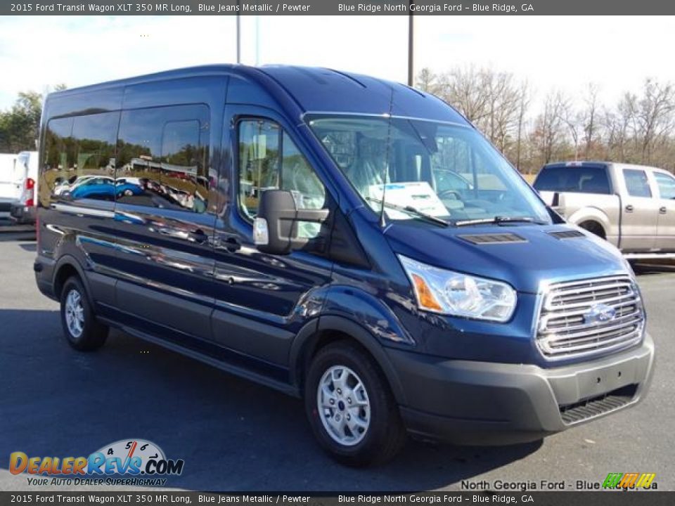 2015 Ford Transit Wagon XLT 350 MR Long Blue Jeans Metallic / Pewter Photo #7