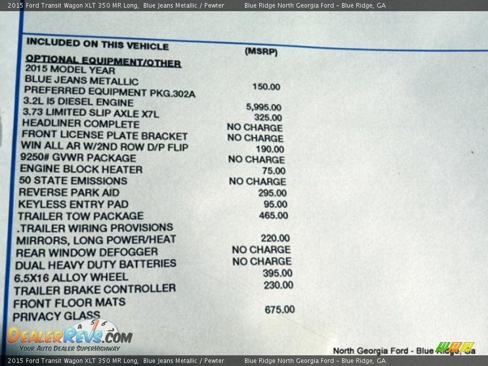 2015 Ford Transit Wagon XLT 350 MR Long Blue Jeans Metallic / Pewter Photo #29