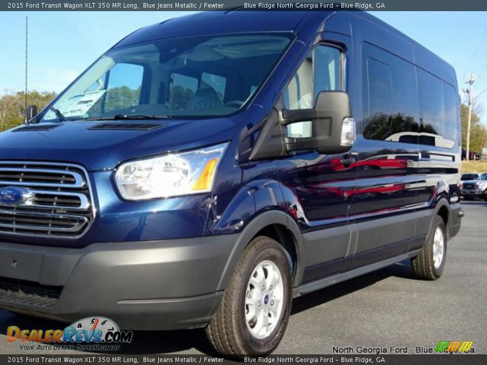 2015 Ford Transit Wagon XLT 350 MR Long Blue Jeans Metallic / Pewter Photo #33