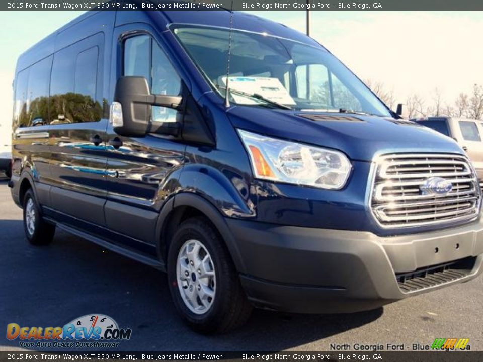 2015 Ford Transit Wagon XLT 350 MR Long Blue Jeans Metallic / Pewter Photo #34