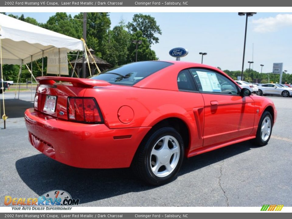 2002 Ford Mustang V6 Coupe Laser Red Metallic / Dark Charcoal Photo #3