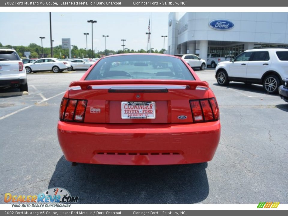 2002 Ford Mustang V6 Coupe Laser Red Metallic / Dark Charcoal Photo #4