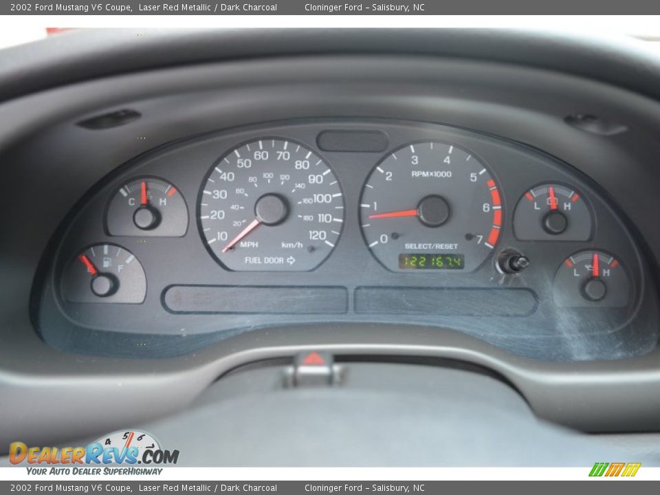 2002 Ford Mustang V6 Coupe Gauges Photo #15