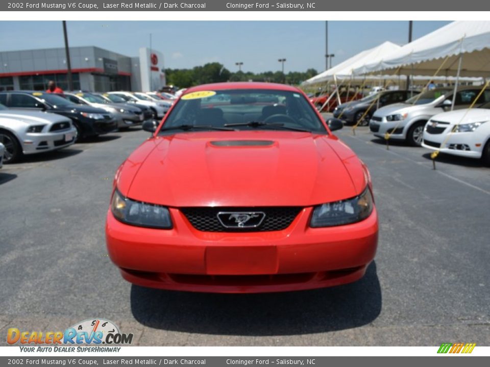 2002 Ford Mustang V6 Coupe Laser Red Metallic / Dark Charcoal Photo #18