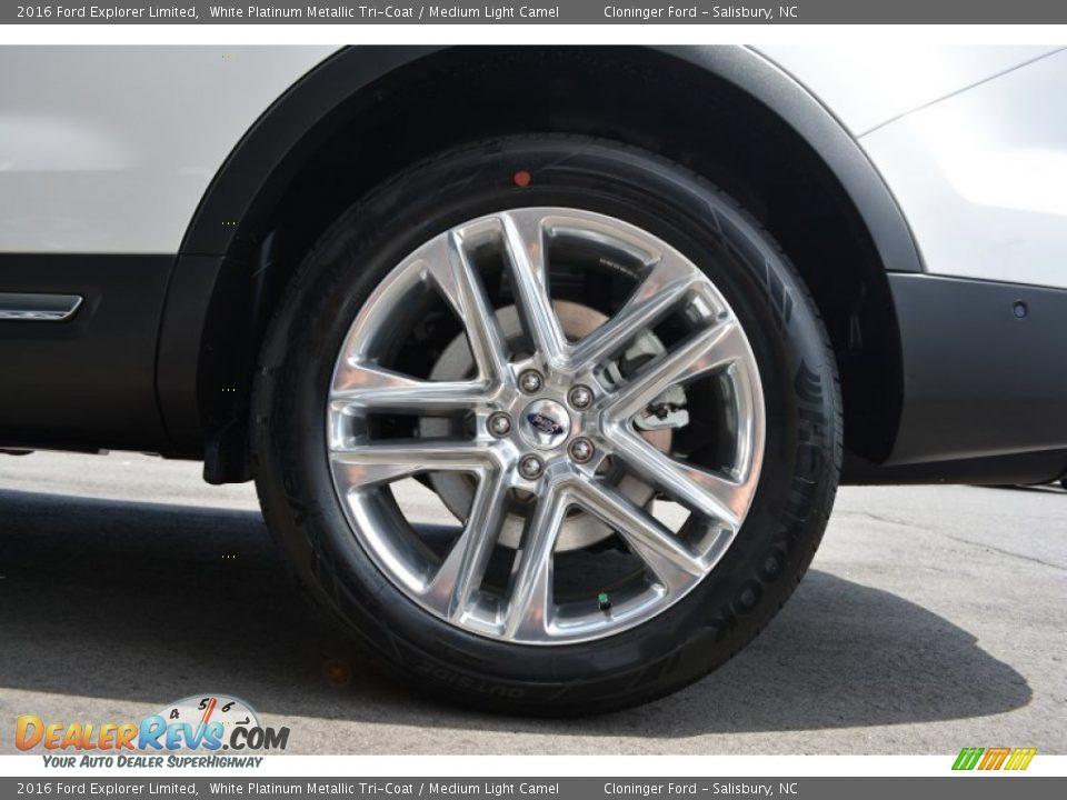 2016 Ford Explorer Limited White Platinum Metallic Tri-Coat / Medium Light Camel Photo #5