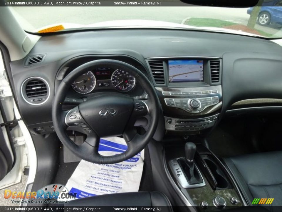 2014 Infiniti QX60 3.5 AWD Moonlight White / Graphite Photo #5