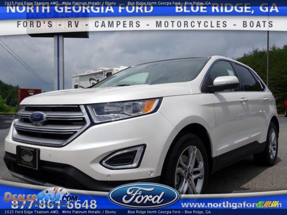 2015 Ford Edge Titanium AWD White Platinum Metallic / Ebony Photo #1