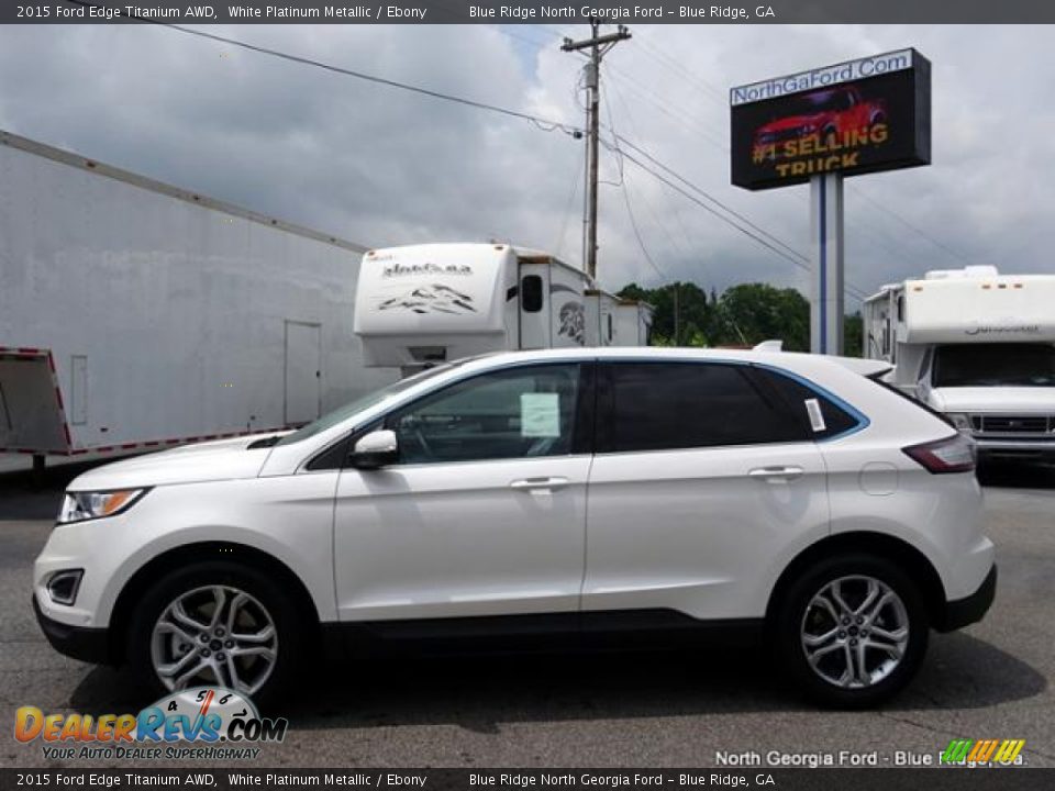2015 Ford Edge Titanium AWD White Platinum Metallic / Ebony Photo #2