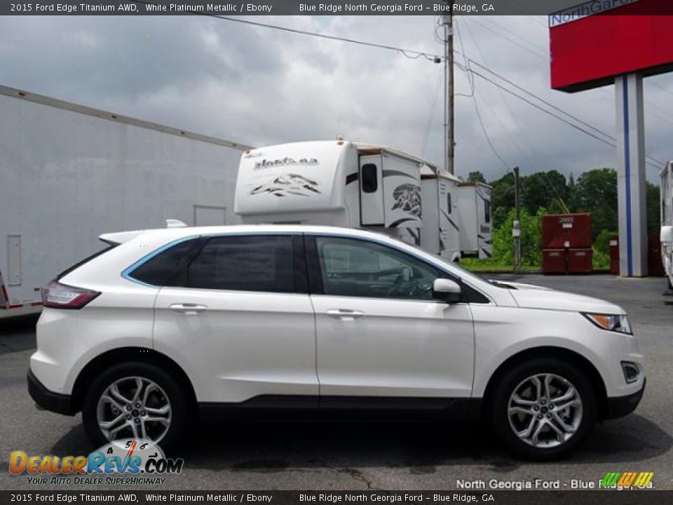2015 Ford Edge Titanium AWD White Platinum Metallic / Ebony Photo #6