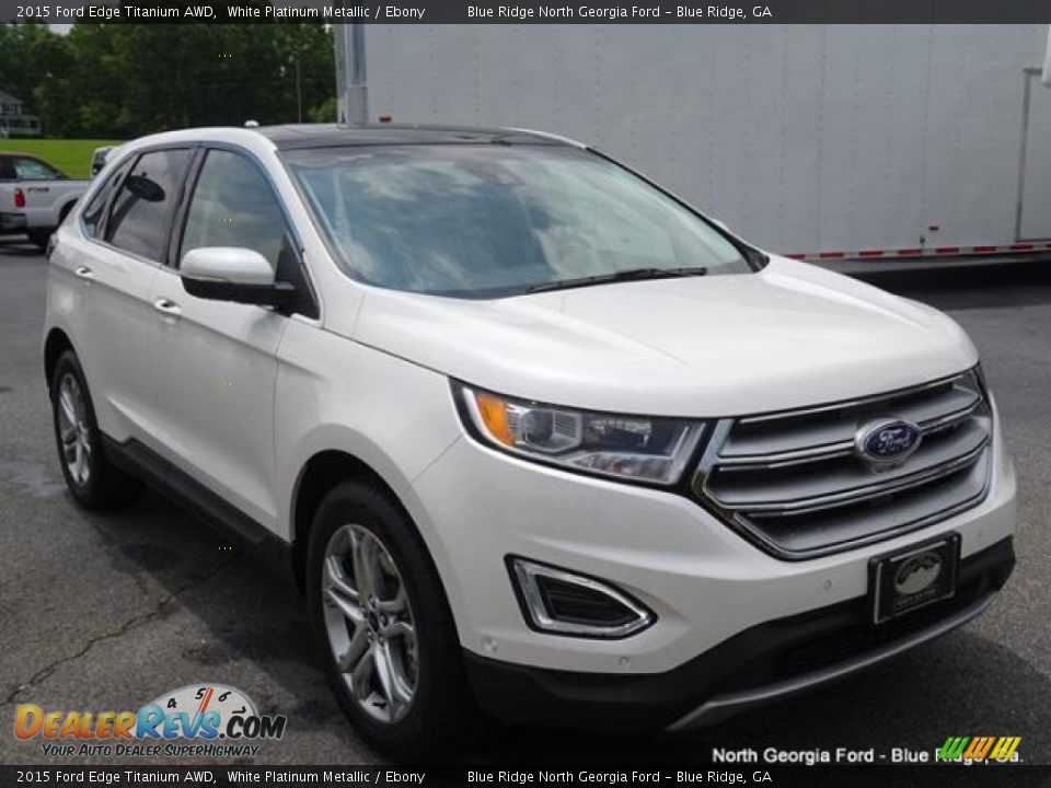 2015 Ford Edge Titanium AWD White Platinum Metallic / Ebony Photo #7