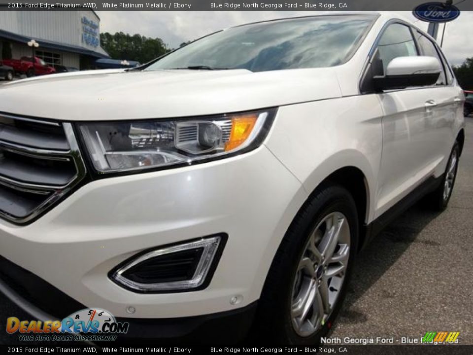 2015 Ford Edge Titanium AWD White Platinum Metallic / Ebony Photo #33
