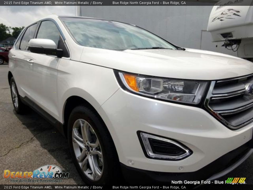 2015 Ford Edge Titanium AWD White Platinum Metallic / Ebony Photo #34
