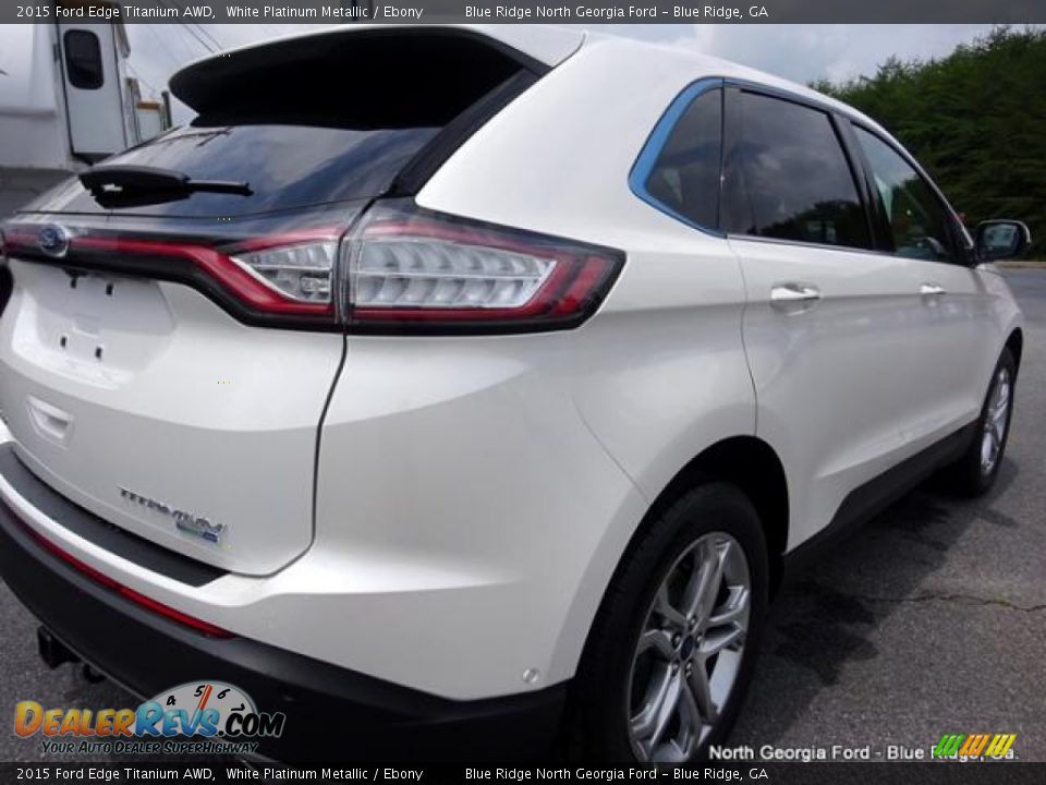 2015 Ford Edge Titanium AWD White Platinum Metallic / Ebony Photo #35