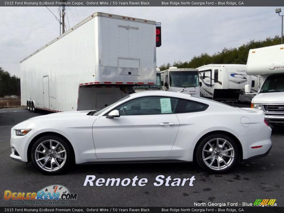 2015 Ford Mustang EcoBoost Premium Coupe Oxford White / 50 Years Raven Black Photo #2